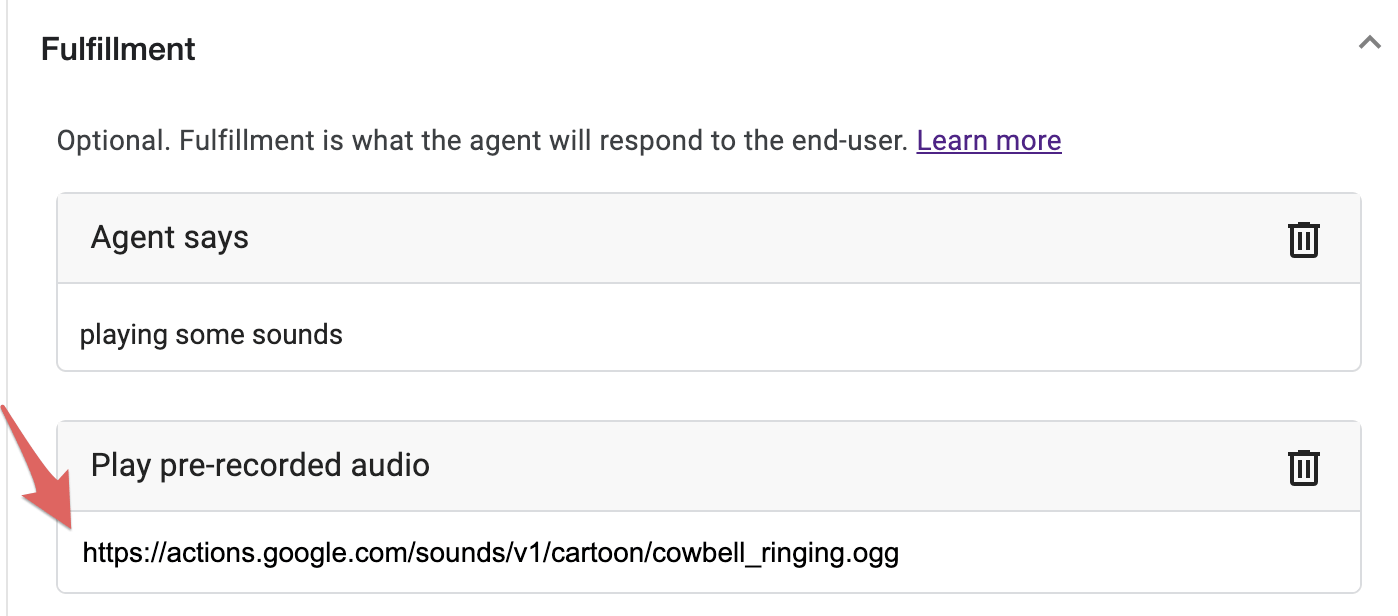 Audio file to play