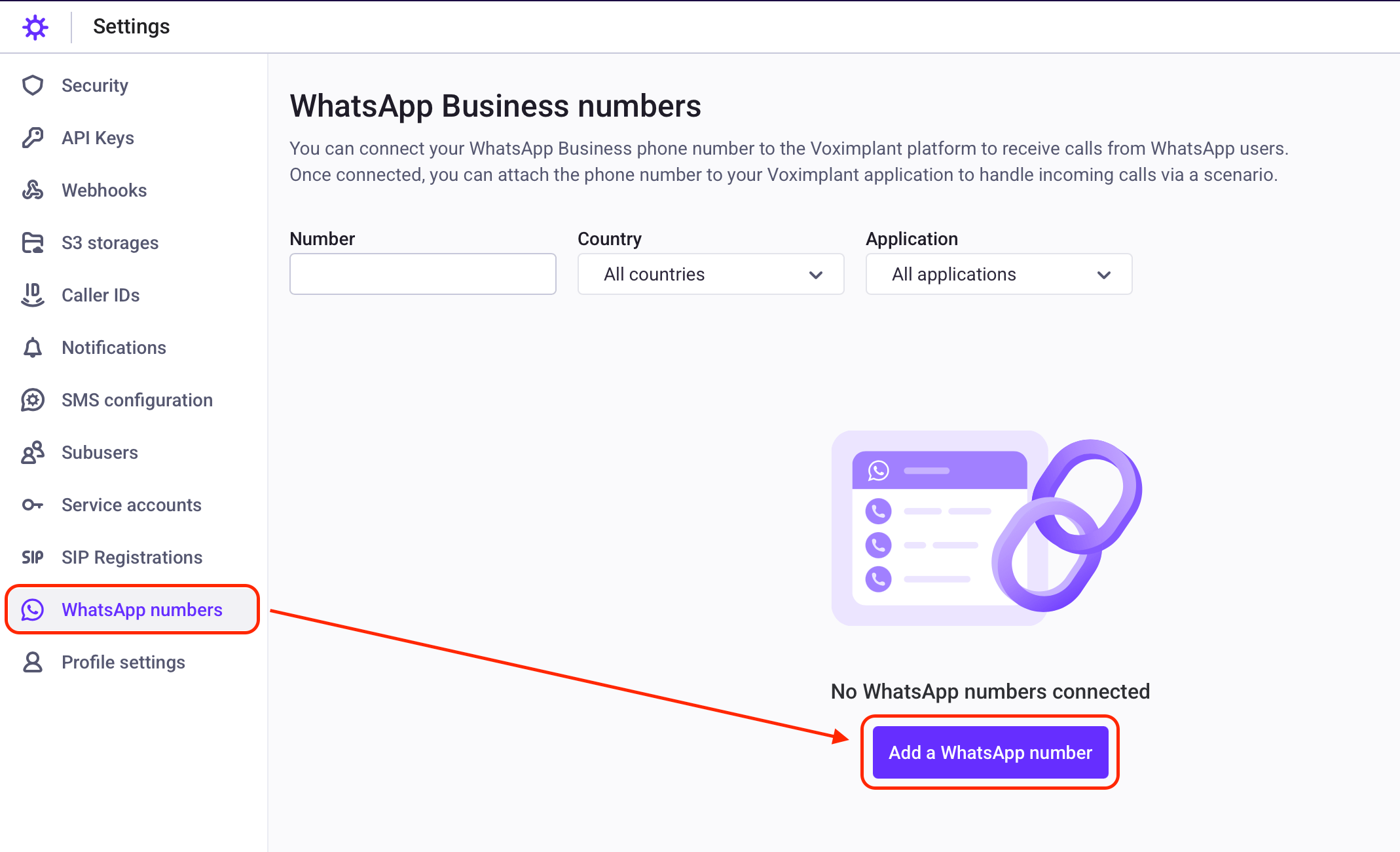 Add a WhatsApp phone number