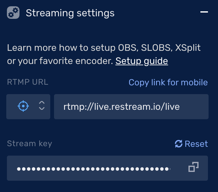Restream.io account